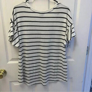 one day short sleeve stripe top sz medium women’s